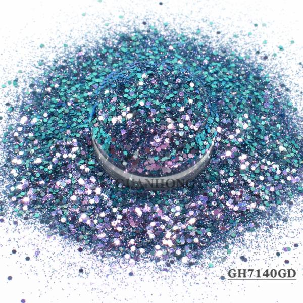 Hexagonal Loose Reflective Chameleon Glitter Mixes Fine Powder Bulk Makeup