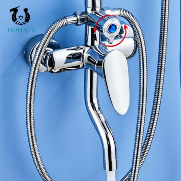 Height Adjustable Copper Shower Head Set