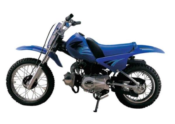 Blue Off Road And On Road Motorcycle 4 Stroke Engine Front Rear Drum