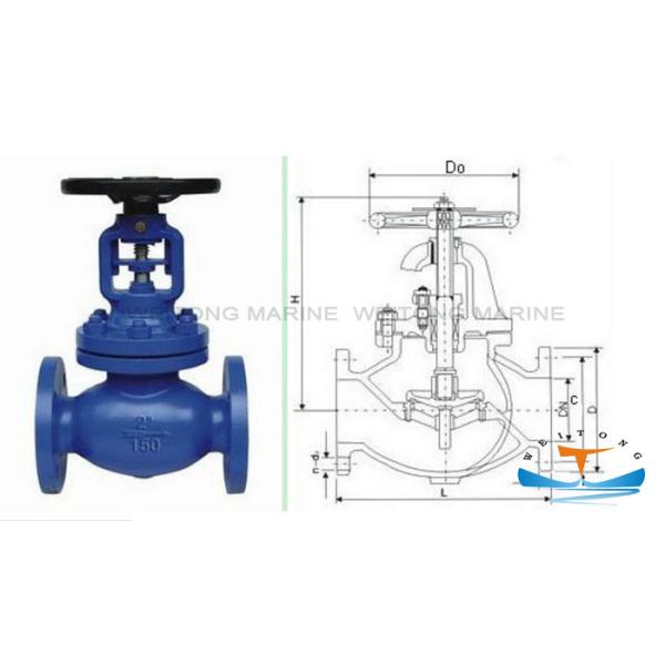 Durable Cast Iron Marine Valve / 5K Screw - Down Check Globe Valves JIS F 7353