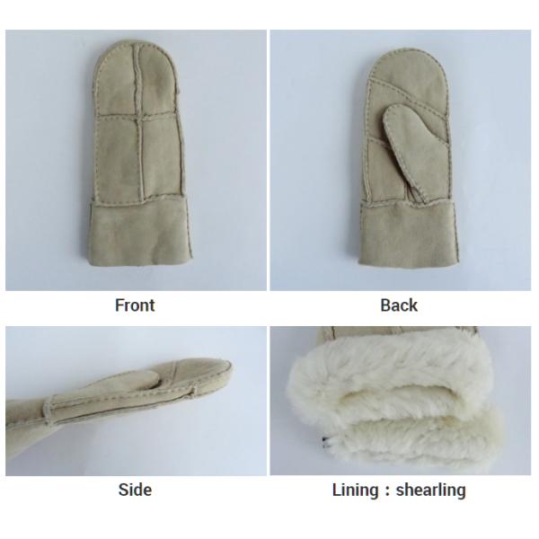 Custom Leather Shearling Gloves Hand Sewing Sheepskin Lined Shearling Gloves