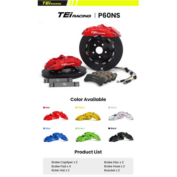 TEI P60NS 355x32mm Brake Disc Kit 6-Piston Caliper Font Big Brake Kit For Ford Explorer