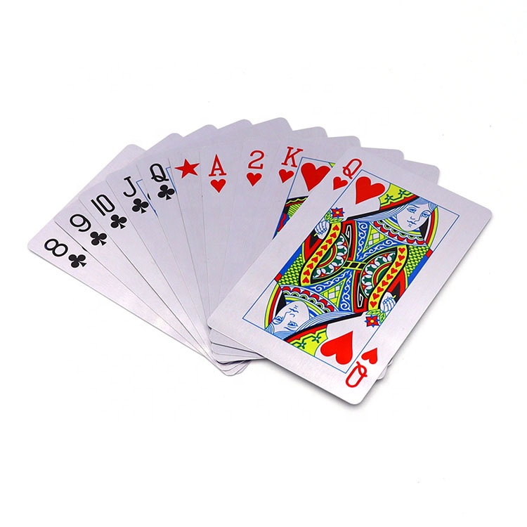Customized LOGO Durable Metal Playing Cards with Color Printing for Promotional Gifts