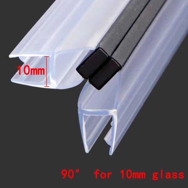 дверь PVC прокладки уплотнения двери ливня Bathroom 10mm 90° магнитная Weatherstrip