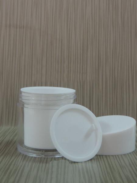 30G & 30ML double-deck PS Round Cosmetic Packaging/Cream Jar /Aluminum Jars With Screw Cap