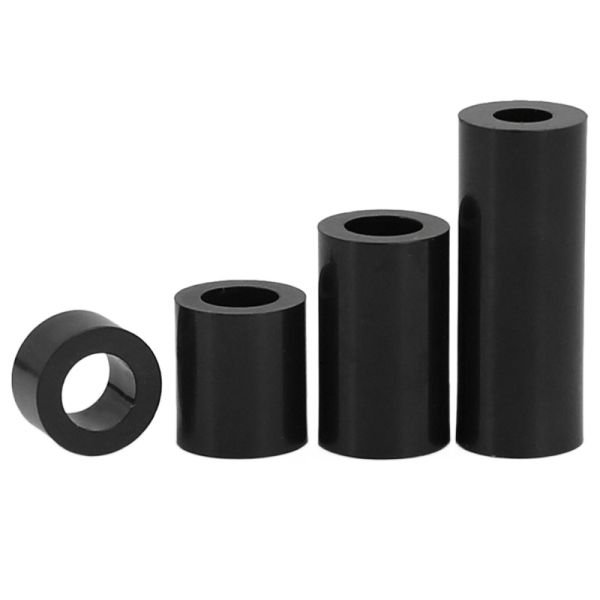 Hollow Cylindrical ABS Plastic Nylon Spacers Impact Resistance White Black Color