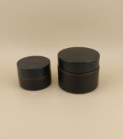 Nice Design Black Glass Cream Jar With Screw Lid For Lotion