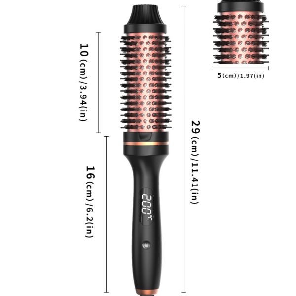 Professional Portable Hair Brush Comb LED Temperature Display PTC Heater Thermal Brushes Fast Heating 65W Multi-Function