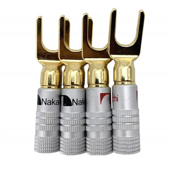 Мужской латунный подковообразный соединитель лопаты, золото покрыл штепсельные вилки диктора лопаты y