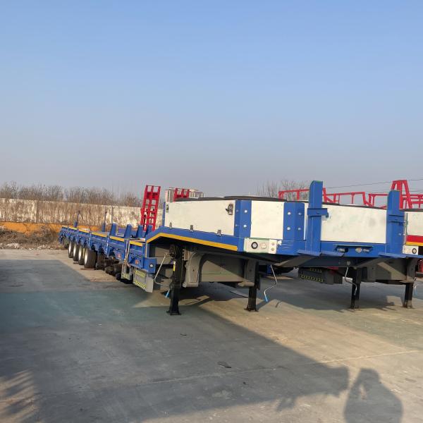80 Ton Hydraulic Extendable 9 Axle Gooseneck Lowboy Trailer with Mechanical Suspension