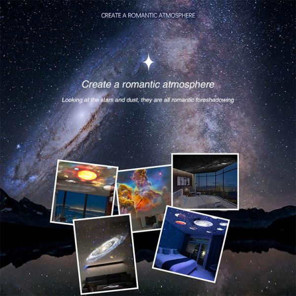 LED Starry Sky Galaxy Projection Lamp Creative Indoor Ambient Lighting USB Rechargeable ABS Material Gift for Bed