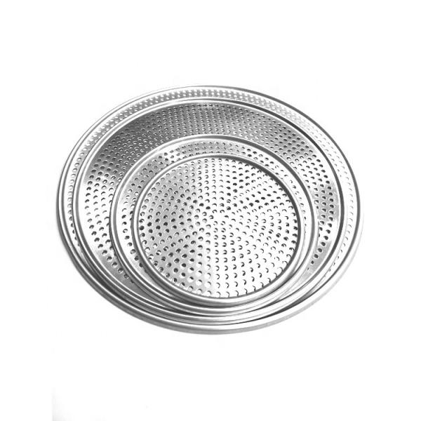 15 inch perforated round aluminum pizza pan punched pizza tray baking tray for bakery or restaurant or bar