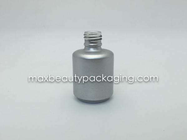 15ml thick and strong powder coating gel bottle round shape metallic silver environment friendly nail polish packaging