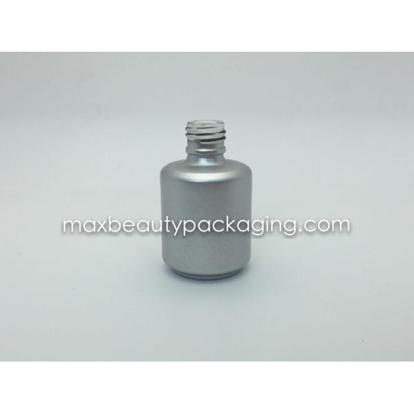 15ml thick and strong powder coating gel bottle round shape metallic silver environment friendly nail polish packaging
