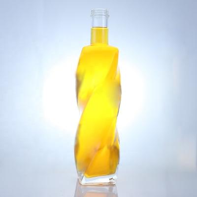 Customized Logo Special Shaped Glass Bottle Spirits 700ml 750ml With Screw Cap