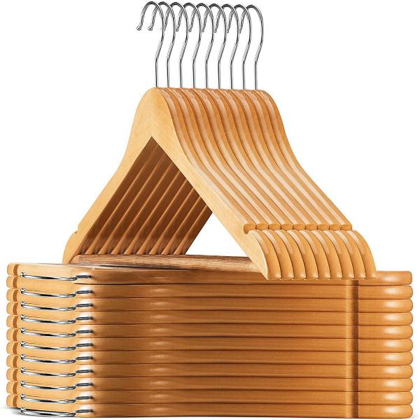 Retro Wooden Suit Hangers Four Color Optional Solid Wood Hanger