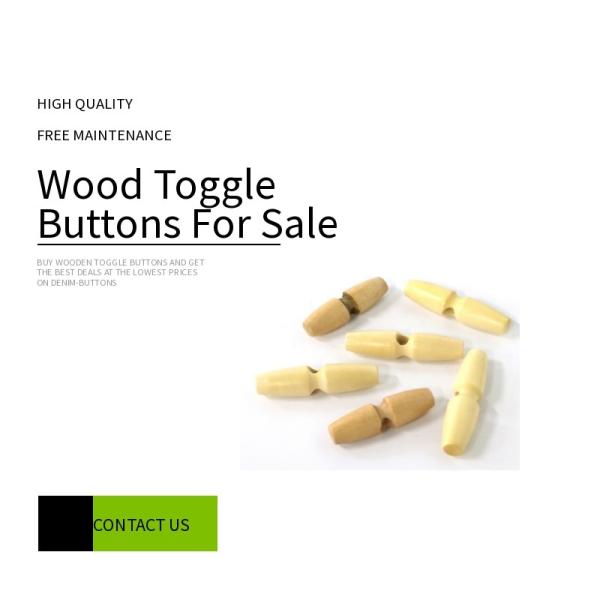 Single Hole Vintage Natural Wood Toggle Buttons For Coat