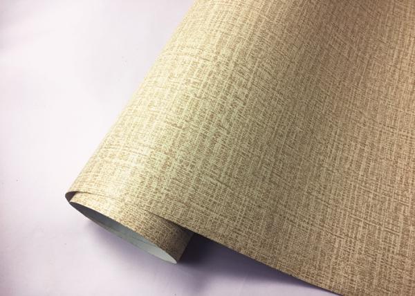 Brown Texture Damask Peel And Stick Wallpaper Environmental PVC Material