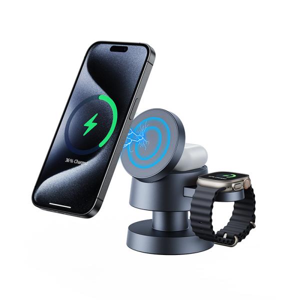 Lâmpada de noite de cogumelo Carregador sem fio 5V / 3A Qi Phone IWatch AirPods Carregador com base pesada