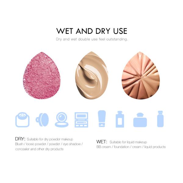 Blue Face Makeup Sponge Puff Facial Cosmetic Concealer Cream Foundation Powder Blender Puff Set Egg Stand Holder Box