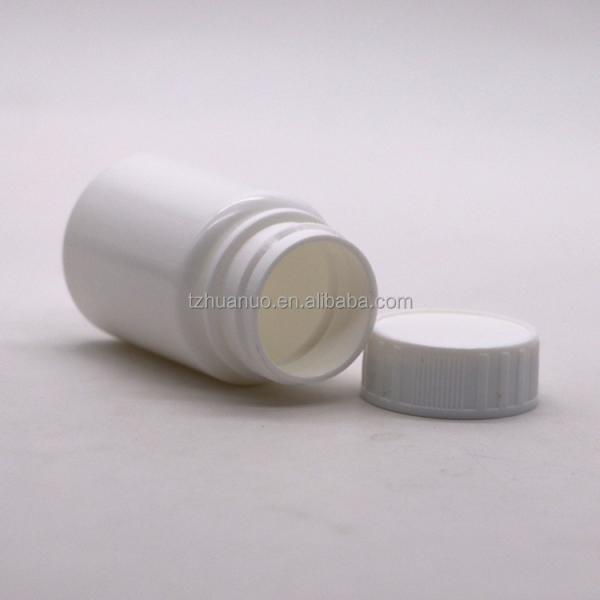 30ml Capacity HDPE Portable White Plastic Pill Tablet Container with Child Safety Cap