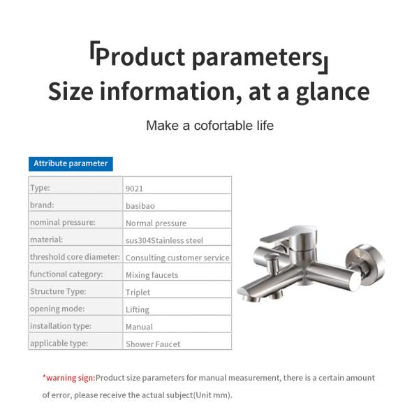 Modern Drawing Stainless Steel Bath Faucet Not Easy To Rust Long Lasting
