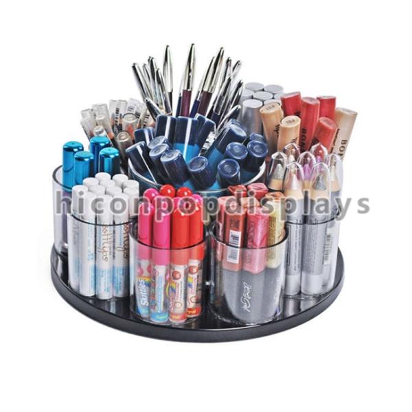 In Store Cosmetic Display Stand Acrylic Counter Cosmetic Organizer With Dispenser