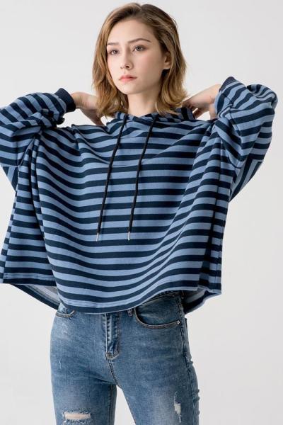 Women Boutique Clothes Custom Stripe Hoodies  Sweatshirts