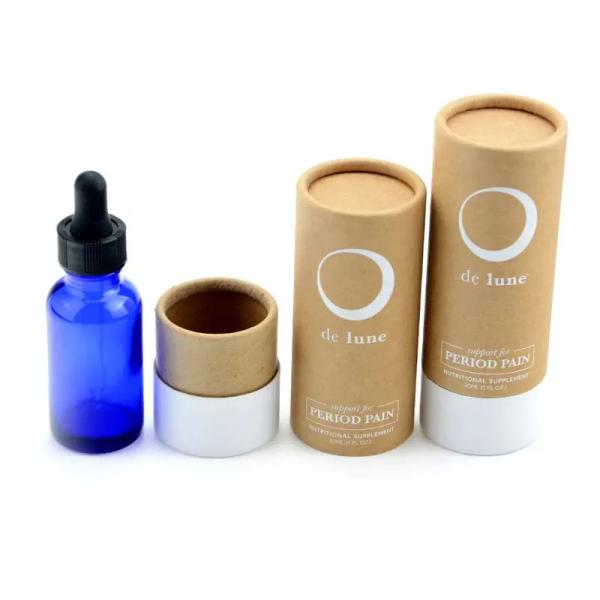 30ml Essential Oil Kraft Paper Tube Packaging Custom Logo Cosmetic Packaging Box