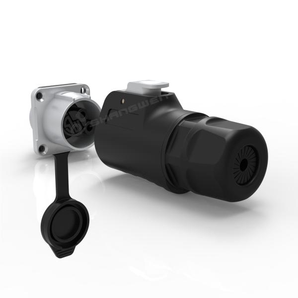 Material PBT de precisión de conector de alimentación masculino femenino impermeable IP67