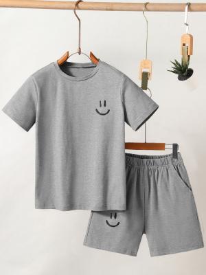 Cartoon Short Sleeve Children Clothing Set Summer Class B Machine Washable