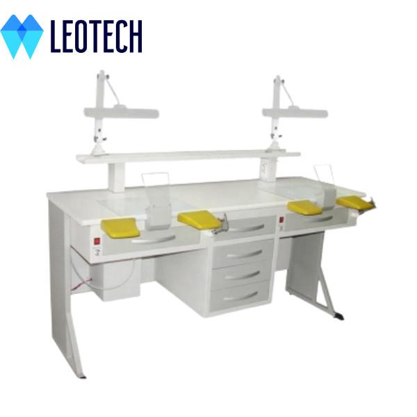 Customizable Colors Dental Technician Workbench Steel Surface Adjustable Lighting Dental Equipment