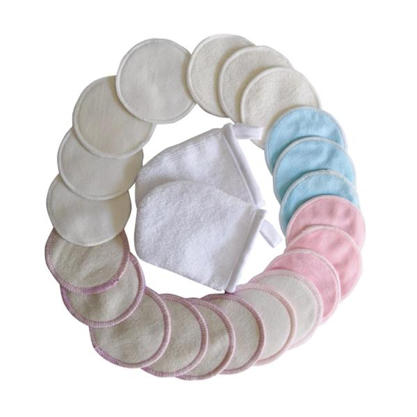Breathable Bamboo Facial Make Up Remover , Anti Resistant Organic Reusable Pads