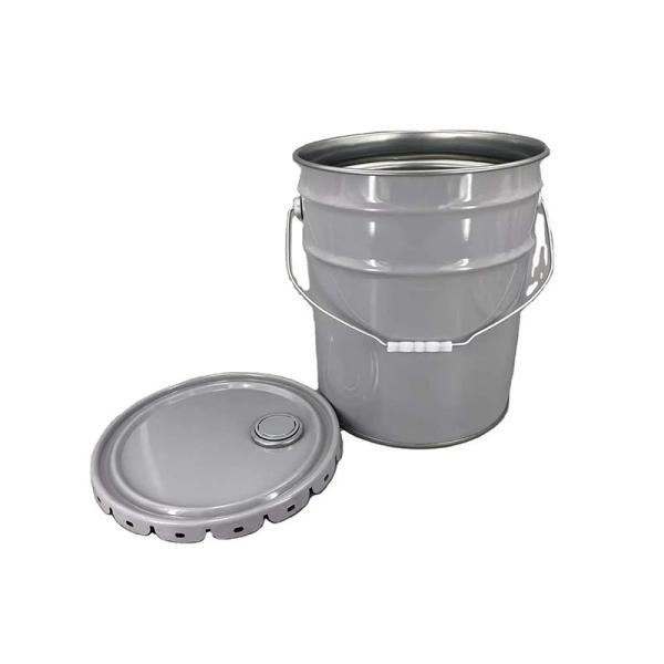 Iron Round Metal Paint Bucket With Lid Customizable Offset Printing Tinplate Pail