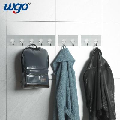 Self Adhesive Wall Mounted Hook Rail Rack For Clothes Coat Hangers