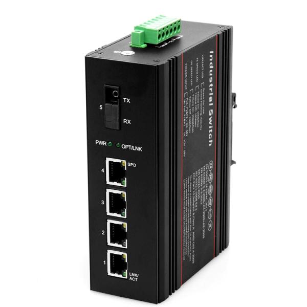 Portos rj45 industriais do porto 4*10 da fibra do ponto de entrada 1*100M do apoio do interruptor do WDM/100M