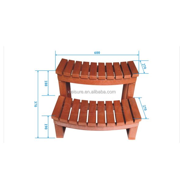 High Quality Outdoor Hot Tub Curved Ladder 2* Steps Spa Accessories with European Design Style for Any Spa Tub Swim Spa