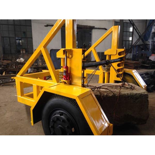 80KN Hydraulic Cable Reel Drum Trailer For 3300mm Coil Diameter , Yellow