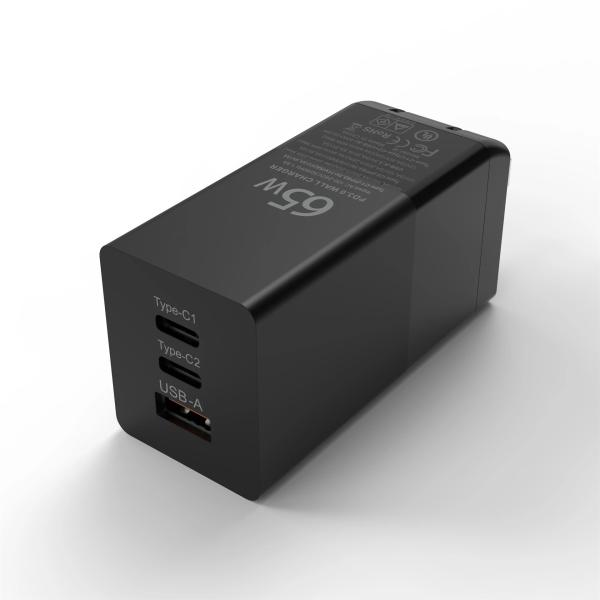 QC4.0 PD3.0 GaN Fast Charger USB C 3 Port 65W  For IPhone 12 Pro Max Macbook