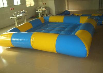 Rectangular Yellow / Blue Inflatable Above Ground Pools , Inflatable Family Pool For Backyard