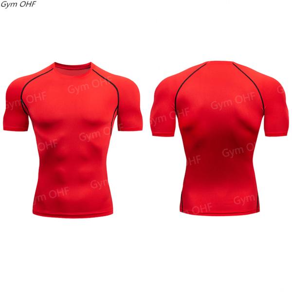 XMAMLON Men's Short-sleeved Tight T-shirt Perfect for Athletic Compression Training