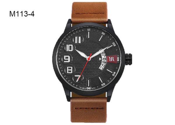 Water Resistant Men's Quartz Watch Sport PU Leather Fashion Reloj M113