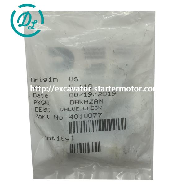 Válvula de retención Cummins ISX 4010077 24V Pieza original del motor