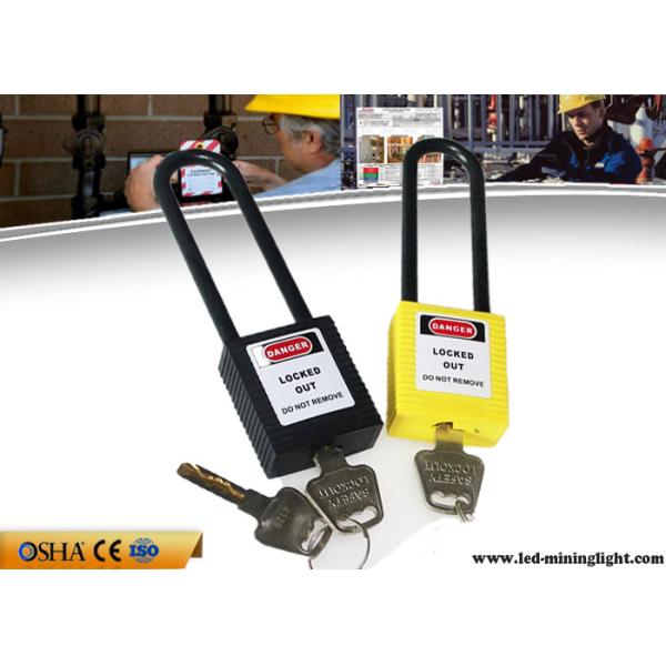 Yellow Colour English PVC Tag Safety Lockout Padlocks 76mm Sahckle Length