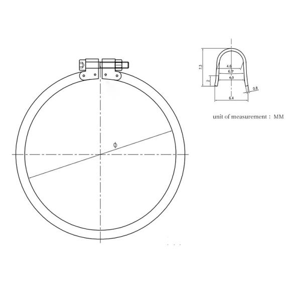 тип струбцина Ductwork u болта 0.8mm 1.0mm одиночный трубы без кольца запечатывания Rustproof