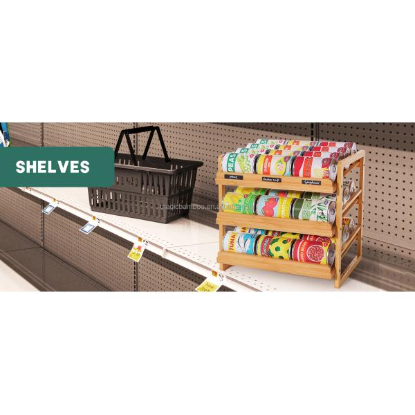 Пищевые продукты 3 уровень Складируемая бамбуковая банка держатель хранилища Организатор с устойчивой наклейкой на этикетке