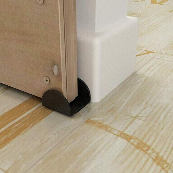 45 mm L X 48 mm H Medio redondo Negro Guía de piso Monte de piso Puerta corredera de granero