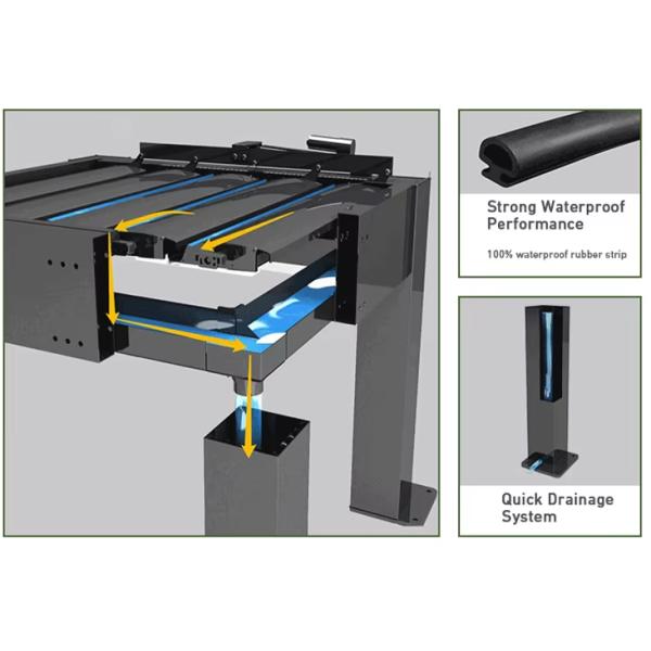 Small courtyard garden shutters with retractable awning