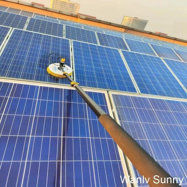 Escovinha rotativa de lavagem de cabeça única de qualidade profissional para limpeza completa de painéis solares