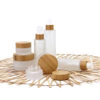 Frasco de bambu de empacotamento cosmético de bambu do cosmético do creme da tampa dos recipientes cosméticos de vidro